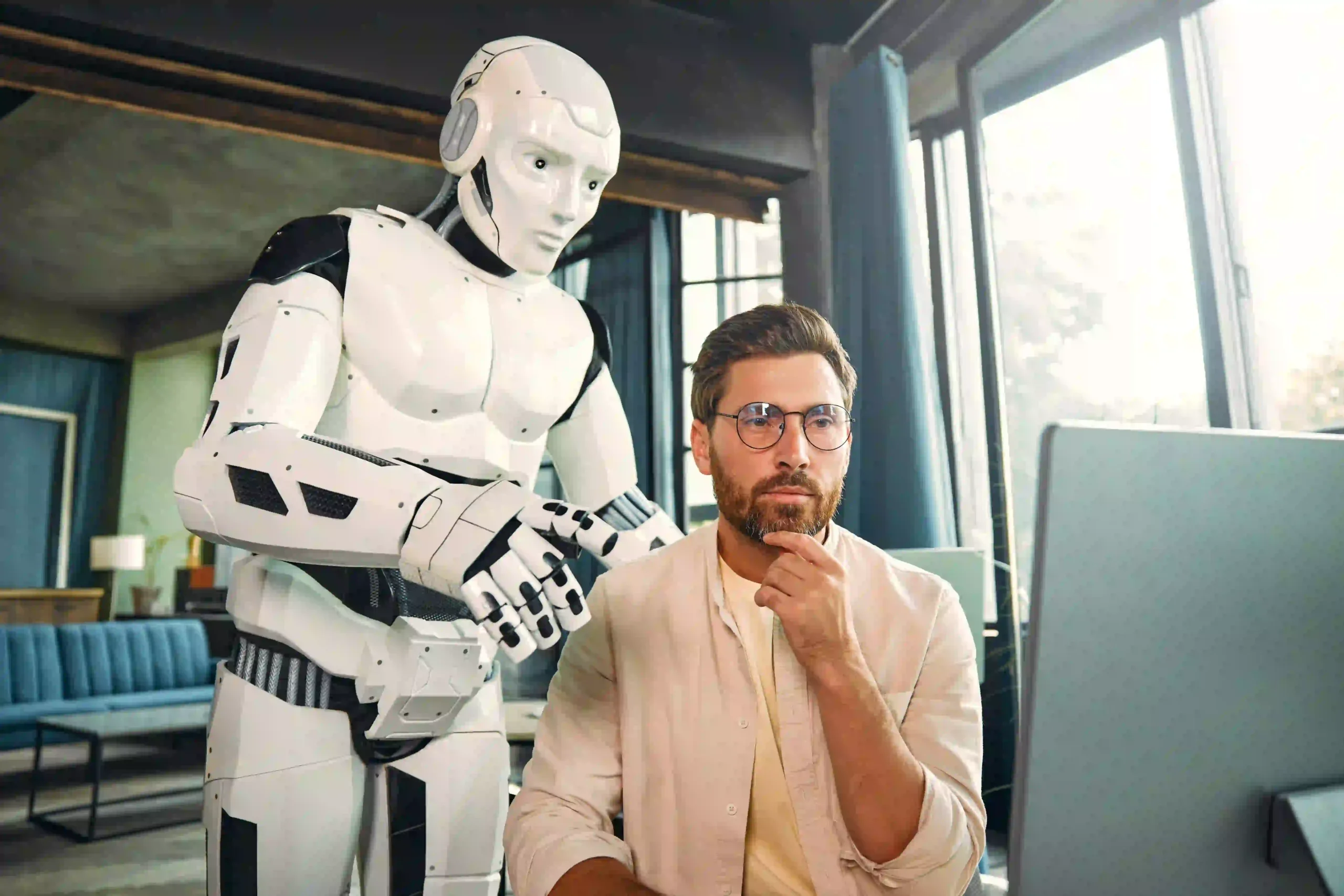 Profesional trabajando con Inteligencia Artificial en Formación IA